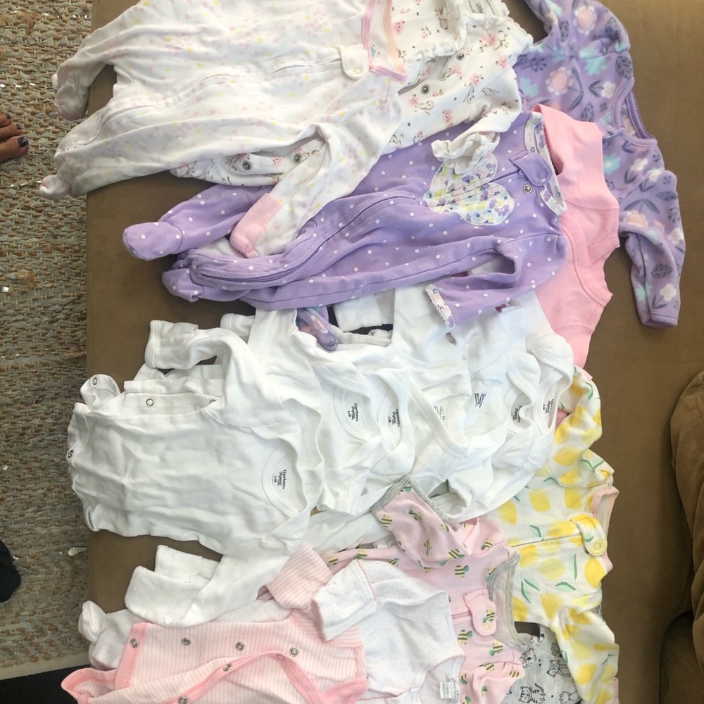 Newborn and 0-3 month clothes.